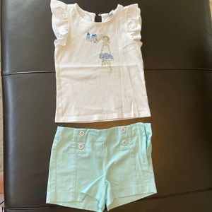 Janie and Jack short and sleeveless top outfit.